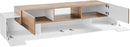 Mobile TV 4 Ante 220x40-45x51 cm New Coro Bianco Lucido e Ardesia