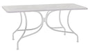 Tavolo Rettangolare da Giardino 160x80 cm in Ferro Ivrea Bianco
