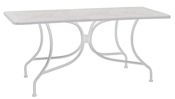 Rechteckiger Gartentisch 160 x 80 cm aus weißem Adami Ivrea-Eisen prezzo