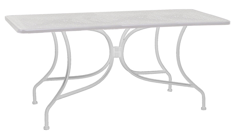 Tavolo Rettangolare da Giardino 160x80 cm in Ferro Ivrea Bianco