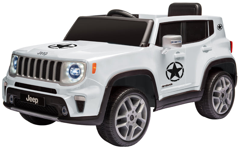 Macchina Elettrica per Bambini 12V con Licenza Jeep Renegade Limited Bianca