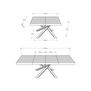 Tavolo Allungabile 120-224x90x77 cm Volantis Premium Tortora Telaio Antracite 