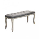 Panca Misty in Velluto Taupe 110x36x47 h cm in Legno Tortora