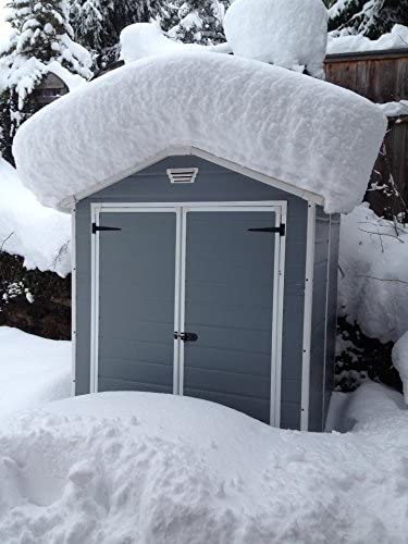 Casetta da Giardino Porta Attrezzi 185x152x226 cmin Resina Effetto Legno Keter Manor 6x5 Grigia