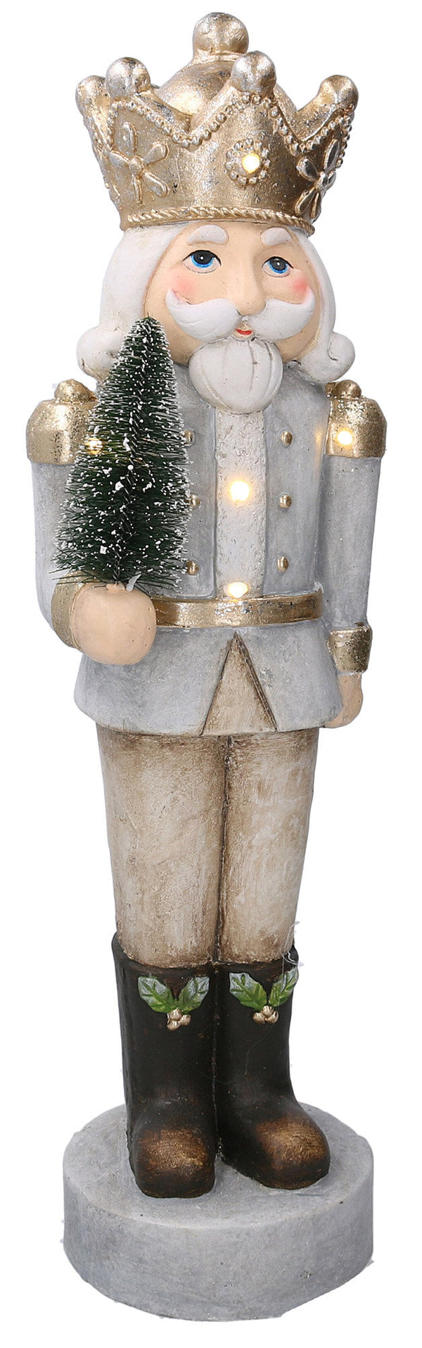 acquista Nussknacker Soldat aus Harz 17x17xh63 cm mit LED Adami Grey Dekoration