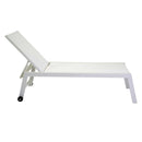 Lettino Prendisole da Giardino 203,5x70xh42,5 cm in Alluminio e Textilene Altamura Bianco