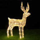 Renna Natalizia Luminosa 3D 80x33x22 cm 80 LED da Esterno in Plastica e Metallo Bianco Caldo      