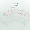 Scrivania Angolare Piedini Regolabili 150x150x76 cm Bianca  