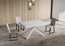 Tavolo Allungabile 140-224x80x74 cm Niket Bianco Frassino Gambe Bianche