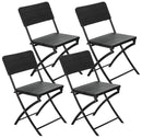 Set 4 Sedie Pieghevoli da Giardino 54x44,5x80,5 cm in Acciaio