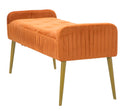 Panca Lady Ruggine 120x45x55 cm in Legno Spugna Metallo e Poliestere Ruggine e Oro
