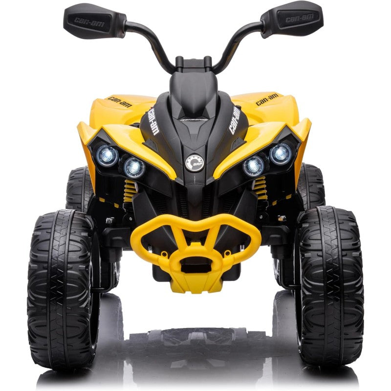 Quad Elettrico per Bambini Licenza Can-Am Renegade 12V ATV Telecomando e Ammortizzatori Giallo  