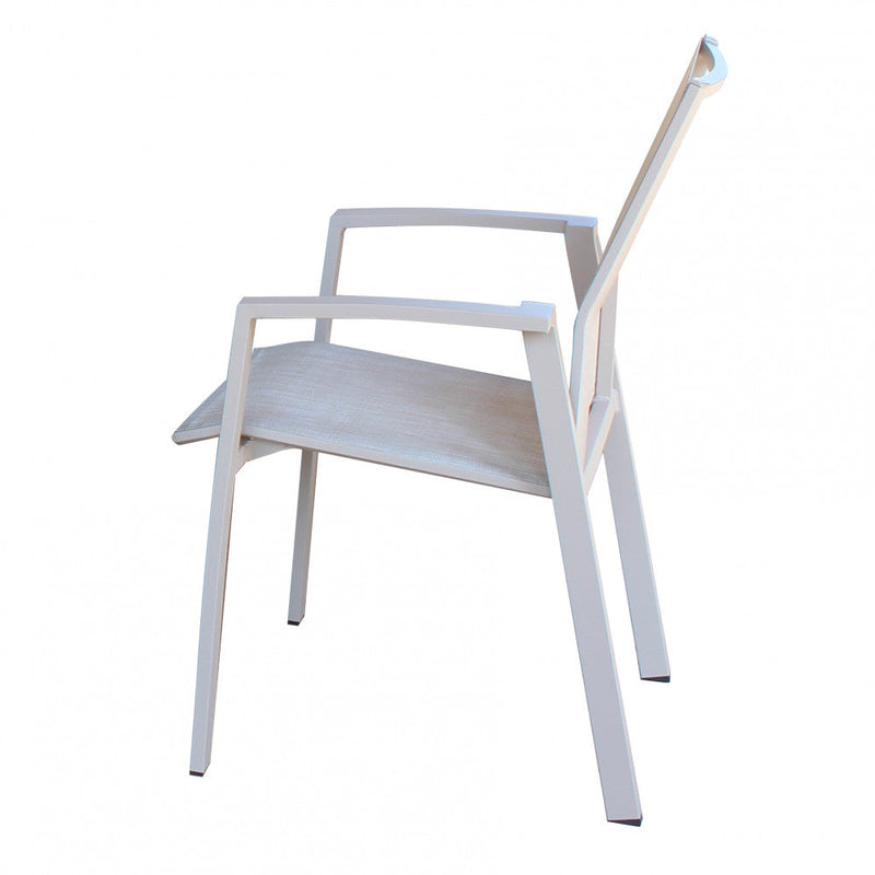 Poltrona Maili Impilabile 57x61x89 h cm in Alluminio Tortora