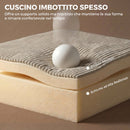 Sedia a Dondolo 67,5x94x106 cm con Schienale Alto Seduta Ampia e Gambe in Legno in Velluto a Coste Beige      