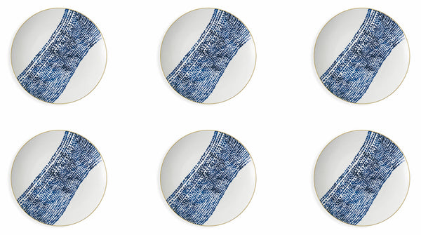 acquista Set mit 6 Speisetellern Ø27x3 cm aus Villa d'Este Home Tivoli Masai Stripe Porzellan