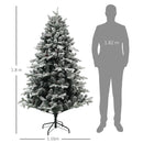 Albero di Natale Artificiale Innevato 180 cm 793 Rami con Luci LED 