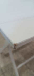 Tavolo da Giardino Pieghevole 80x60x80 cm in Legno Bianco Seconda Scelta