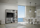 Libreria Moderna 5 Ripiani con Pannello per TV 178x36x204 cm in nobilitato Grigio
