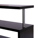 Scrivania da Ufficio Angolare per Computer con Scaffali in Legno Nero 120x106x75 cm 
