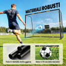 Porta da Calcio 3x1,2x2 m con Rete e Imbottitura in EPE Giallo      