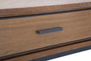 Console Malé 110x40x80 cm Legno di Abete e Impiallacciatura di frassino e MDF e in Ferro Marrone e Grigio