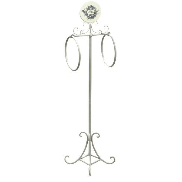 prezzo Metall Handtuchhalter 2 Ringe 25x24H98cm Adami Le Bain Weiß