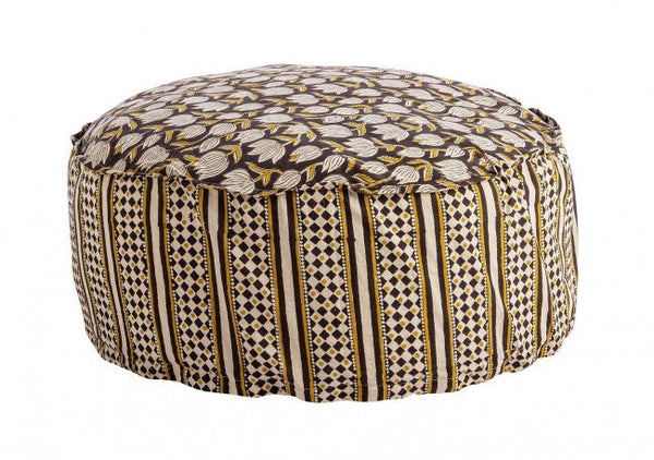 Pouf Ø 65x25 cm Charme in Tessuto Nero acquista