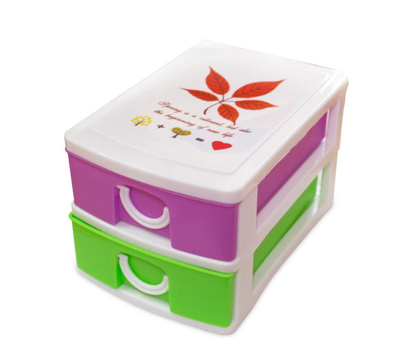 Mini-Kommode 2 Etagen 9x13x8 cm Multicolor aus starrem Kunststoff acquista