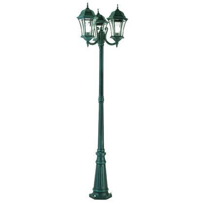 Pole Alto Lampe für Garten Drei Lichter Schwarz und Grün für Outdoor Curved Line Sovil prezzo