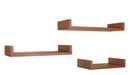 Set 3 Mensole da Parete 60-50-40x23,7x8 cm in Fibra di Legno Calamita Maxi  Ciliegio