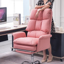 Sedia Poltrona da Ufficio Presidenziale Imbottita con Poggiapiedi Rosa