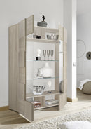 Mobile Vetrina 2 Ante 120x42x166 cm in Legno TFT Chequers Rovere Samoa