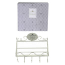 Appendiabiti a Muro 5 Ganci con Mensola 38,5x13xh37 cm in Metallo Paris Bianco