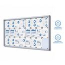 Bacheca con Ante Scorrevoli 181,5X98,2X5,9 cm in Alluminio Fondo Magnetico Silver