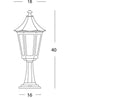 Lampada Palo Paletto da Cancello Colore Nero per Esterno Linea Pagoda Sovil