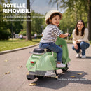 Moto Elettrica per Bambini 3+ Anni Licenza Piaggio Vespa 7,2 V 81x37x63 cm con Rotelle Rimovibili 3-5 km/h Max 30 kg in PP Verde      