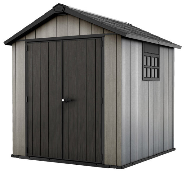 Geräteschuppen 229 x 242 x 223,5 cm aus Harz Keter Oakland 757 Grey sconto