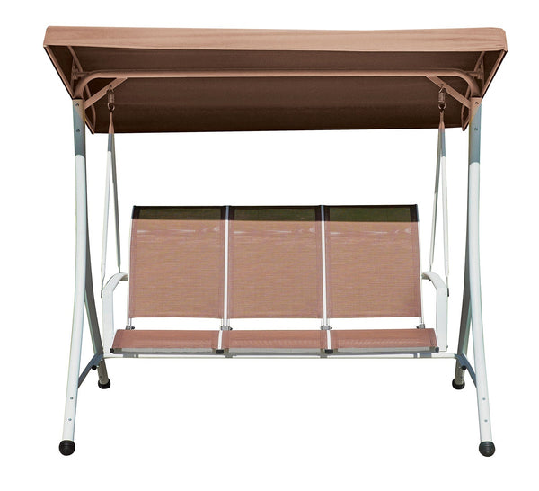 acquista Dondolo da Giardino 200x175x125 cm in Ferro e Textilene Tortora