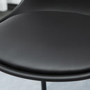 Set 2 Sgabelli con Schienale 43x43x97,5 cm Seduta Imbottita in Similpelle Nero