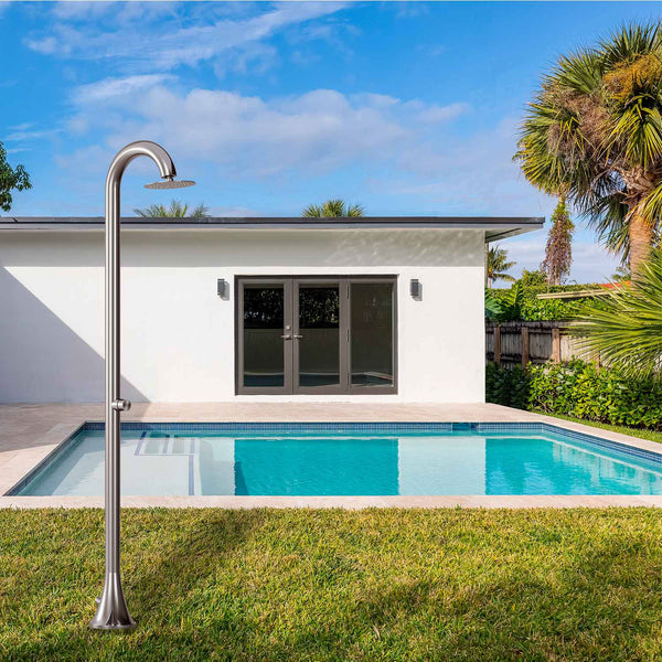 prezzo Doccia da Giardino ad Acqua Fredda in Acciaio Inox Soffione Rotondo Sined Luna TMP