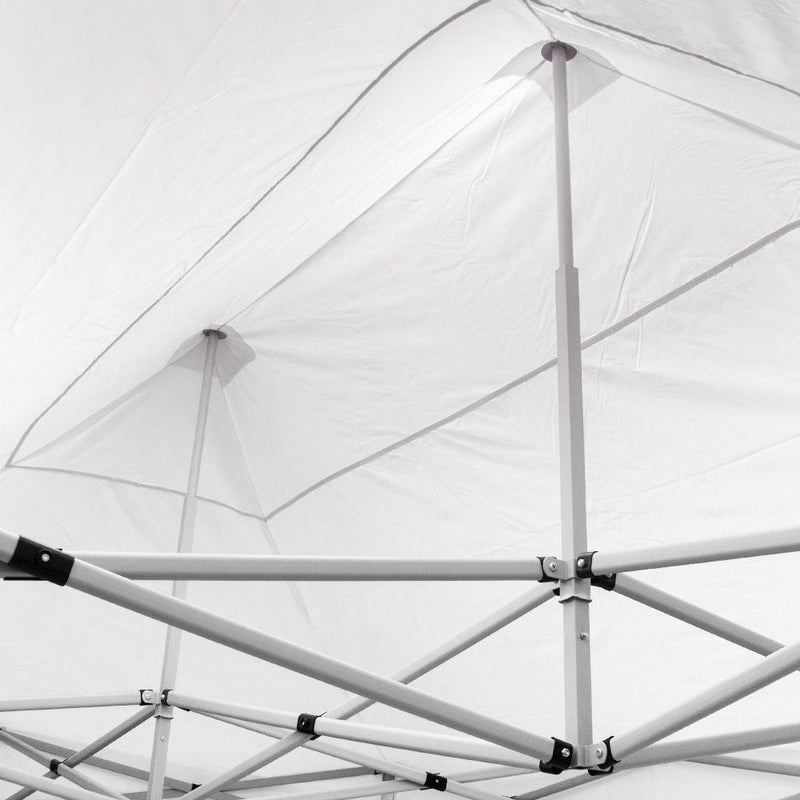 Gazebo Richiudibile Pieghevole 3x4,5m in Acciaio e PVC Impermeabile Bianco