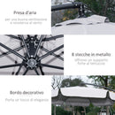 Ombrellone da Giardino a Braccio Ø265x265H cm con Apertura a Manovella Grigio   