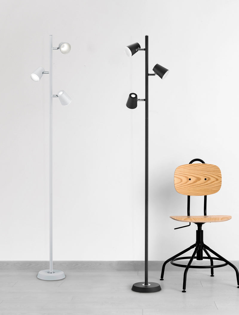 Piantana da Interno a LED in Metallo Bianco Opaco