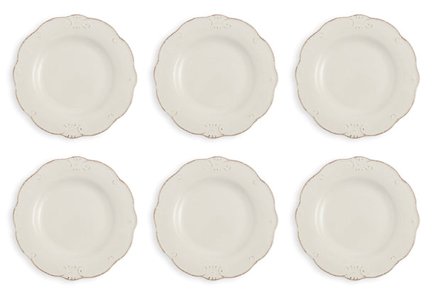 acquista Set 6 Speiseteller aus Steinzeug Ø27,7x3 cm Villa d'Este Home Tivoli Duchessa Bianchi