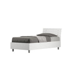Letto Singolo Testata Doghe Inclinata Ankel Bianco Frassino Varie Misure