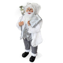 Pupazzo Babbo Natale H90 con Luci e Suoni Bianco e Argento