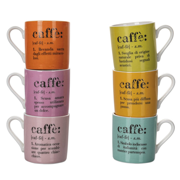 Set 6 Kaffeetassen Ø6x6 cm in New Bone China Villa D'este Home Tivoli Colors sconto