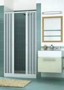 Porta Parete Doccia A Nicchia 2 Ante a Soffietto Apertura Centrale In PVC H185 Caldoni Vens