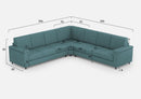 Divano Angolare 7 Posti 286x286x85 cm Marrak in Tessuto Petrolio