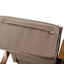 Sedia a Dondolo in Tessuto e Legno con Cuscino e Poggiapiedi 67x130xH95cm Crema